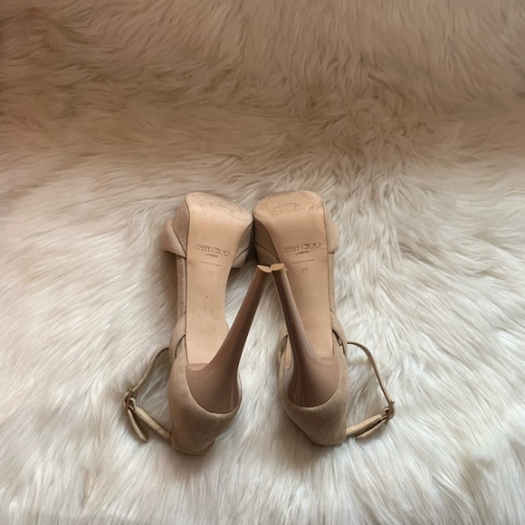 JIMMY CHOO Kayden Suede Patent Heel Platform Heels - Picture 8 of 9